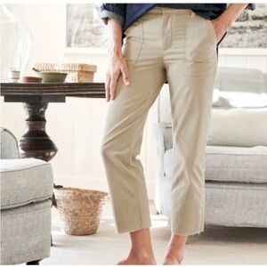 Frank & Eileen Women's Blackrock Utility Pants Italian Cotton Khaki Size 10